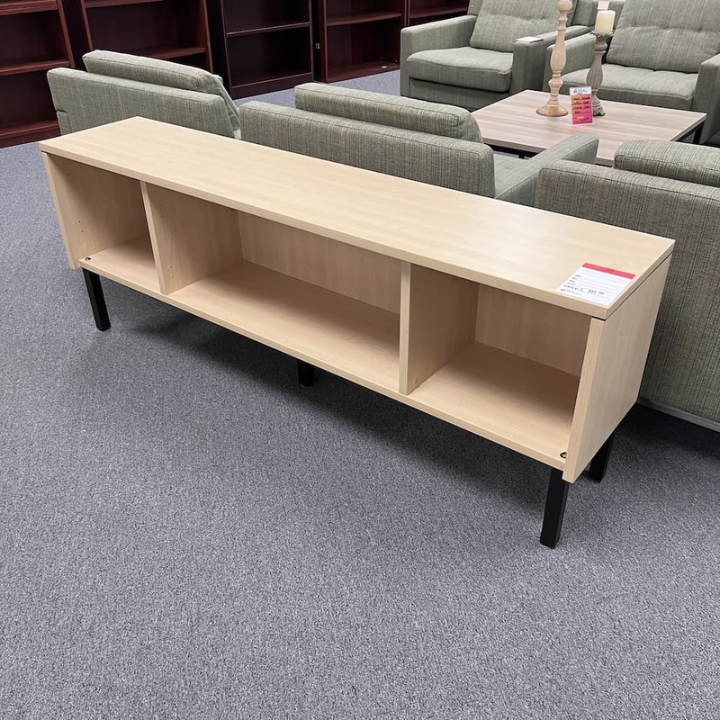 71″ x 15″ Maple and Black Media Console Credenza Office Furniture Liquidations