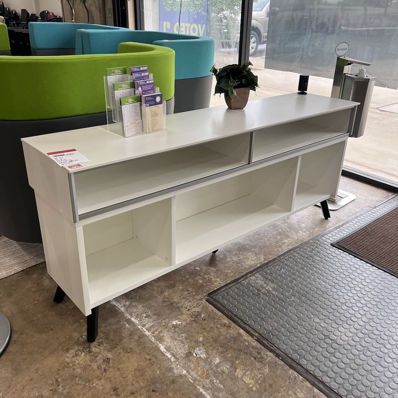 72″ x 17″ White Laminate Console Table Office Furniture Liquidations