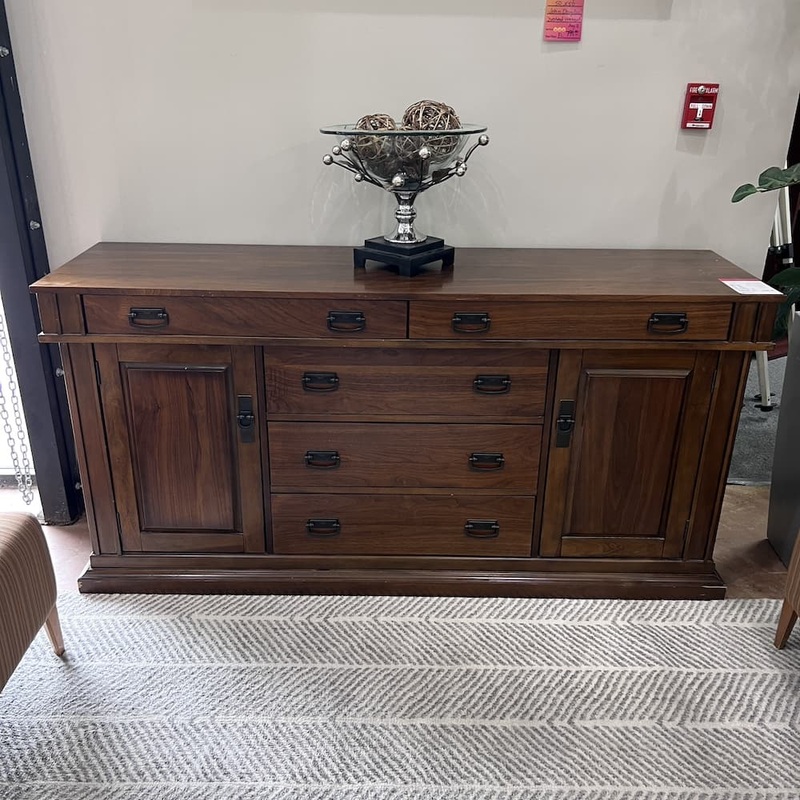 72″ x 20″ Walnut Mission Style Buffet Credenza Office Furniture Liquidations