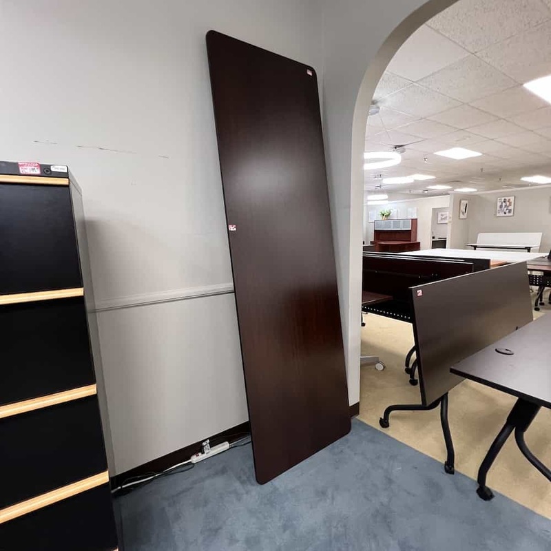 96 Mahogany and Black Rectangle Folding Table Office Furniture Liquidations