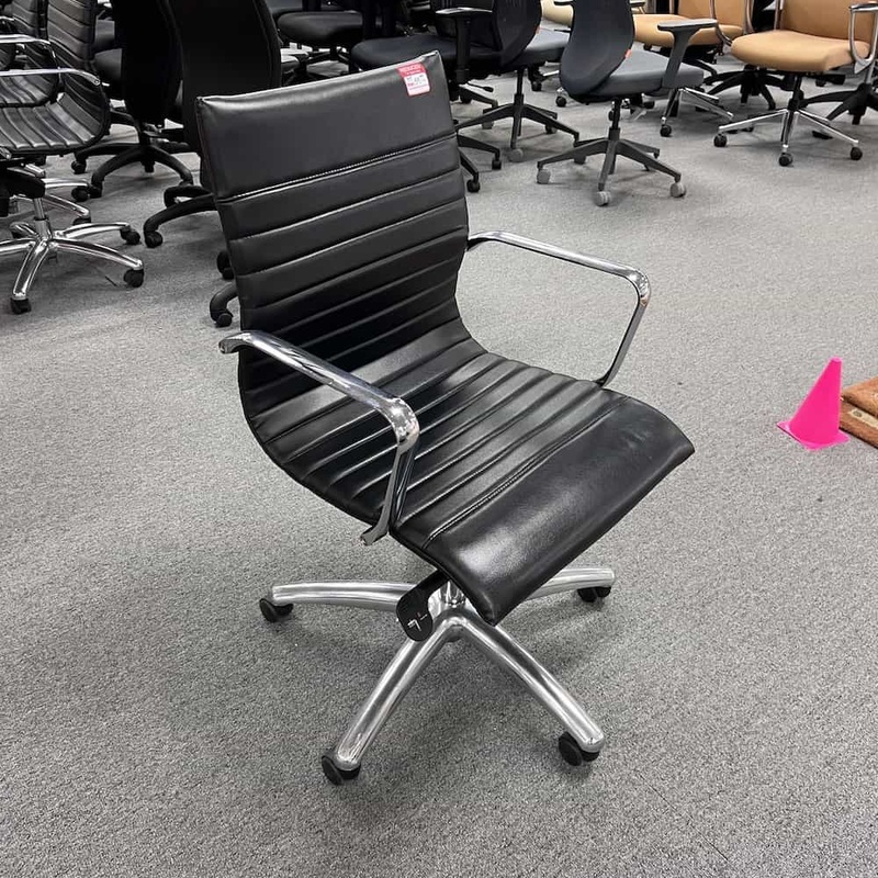 Black and Chrome Modern Midback Conference Chair Office Furniture Liquidations