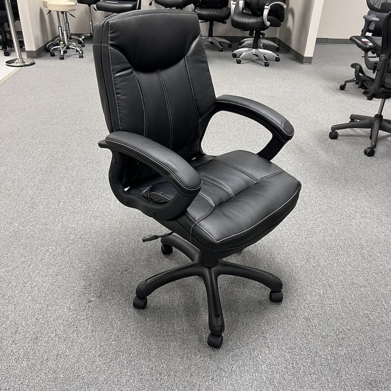 Black Plush Vinyl Conference Chair Office Furniture Liquidations