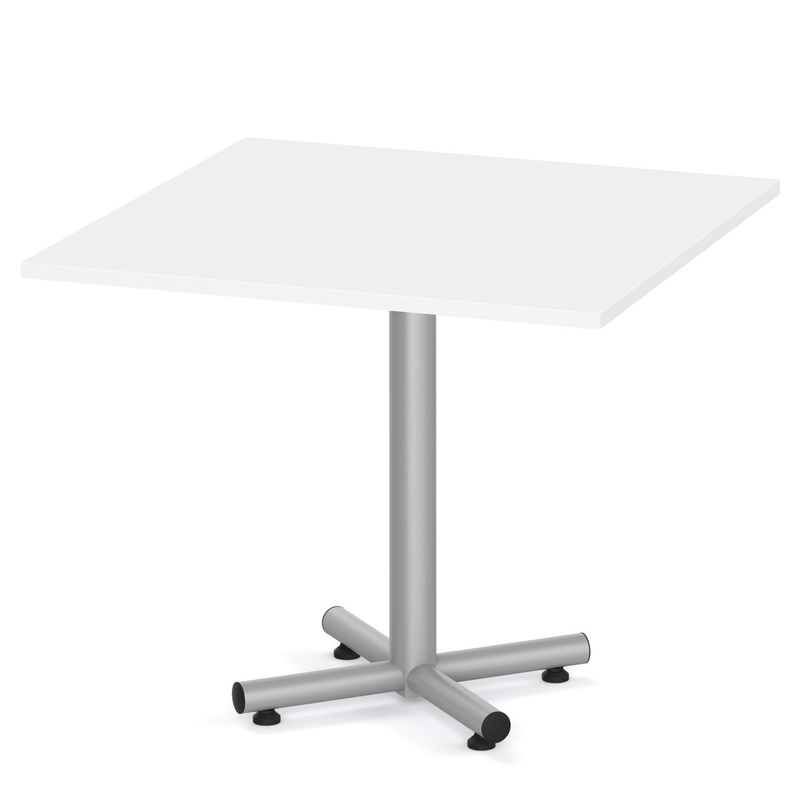 New – 30″ Square Laminate Break Room Table with Metal Cross Base, Various Colors Office Furniture Liquidations