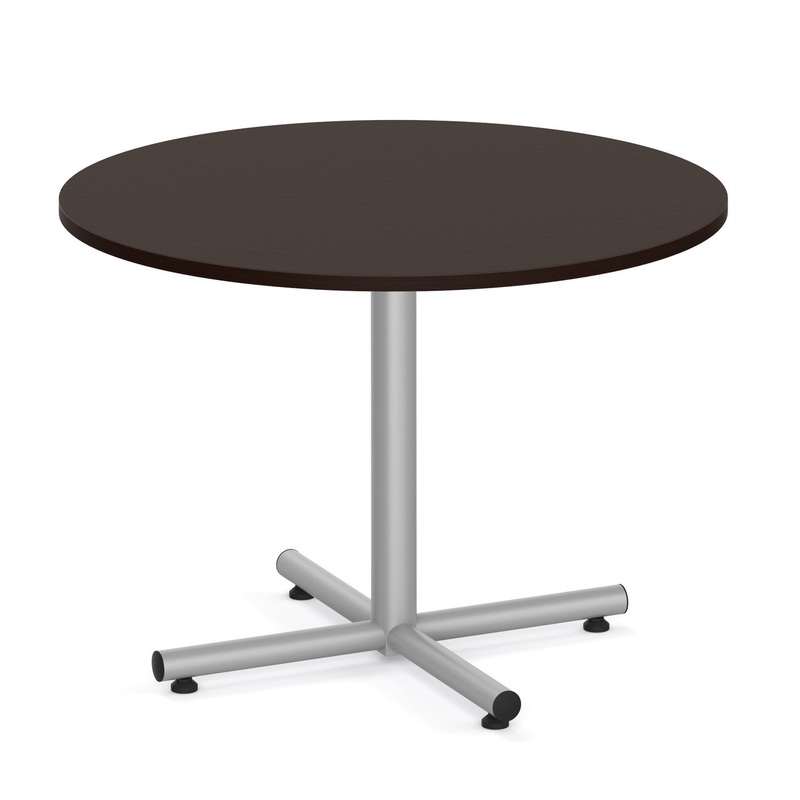 New – 42″ Round Laminate Break Room Table with Metal Cross Base, Various Colors Office Furniture Liquidations