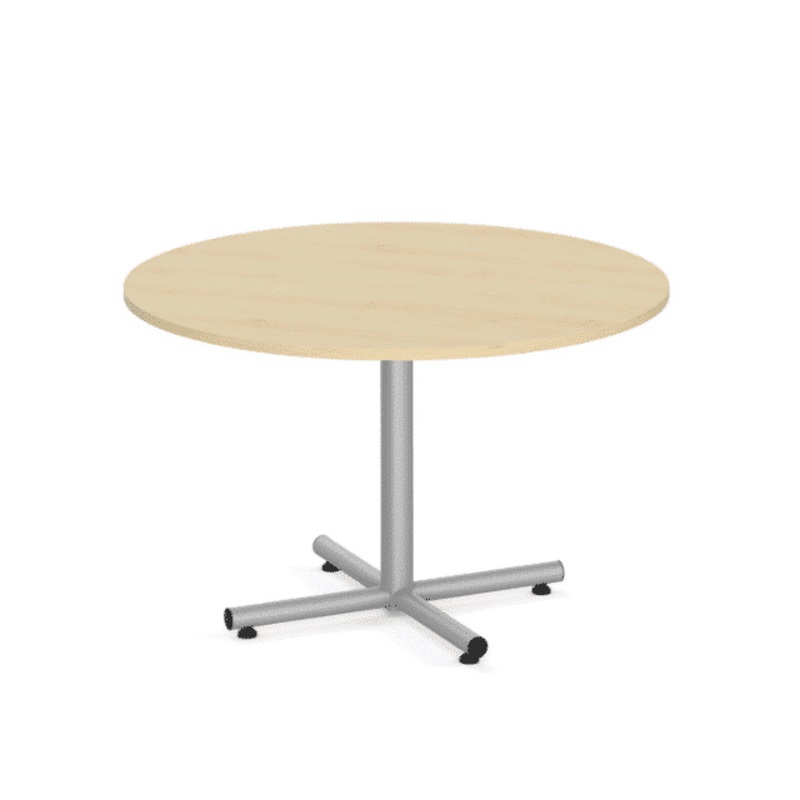 New – 48″ Round Laminate Break Room Table with Metal Cross Base, Various Colors Office Furniture Liquidations