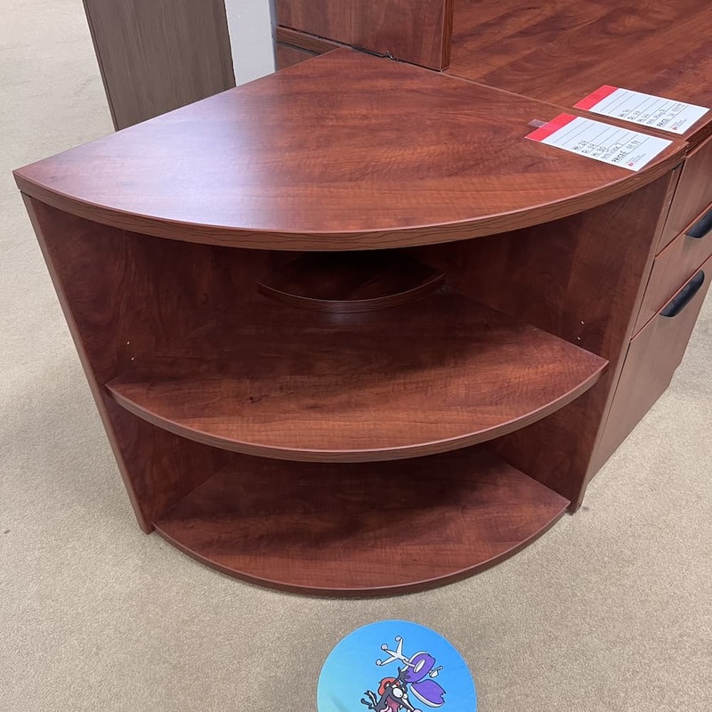 24″ W x 30″ H Cherry Laminate Corner Bookcase Office Furniture Liquidations