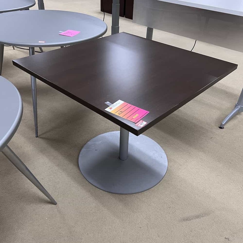 36″ Espresso and Grey Square Break Room Table Office Furniture Liquidations