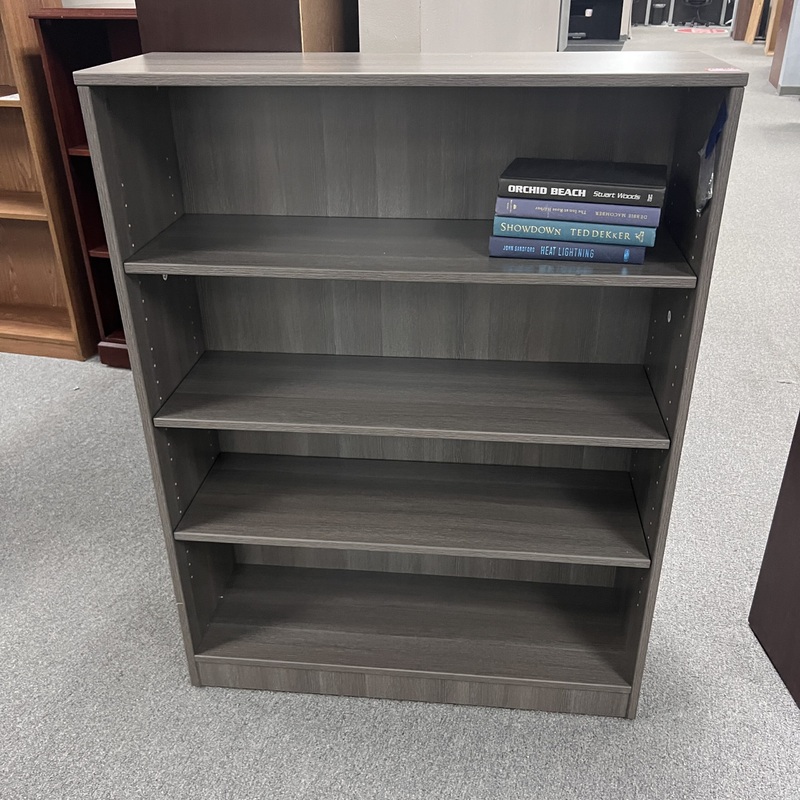 36″ W x 48″ H Grey Laminate Bookcase Office Furniture Liquidations