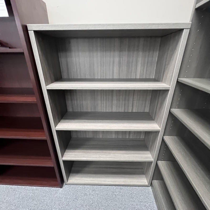 36″ W x 57″ H Light Grey Laminate Bookcase Office Furniture Liquidations