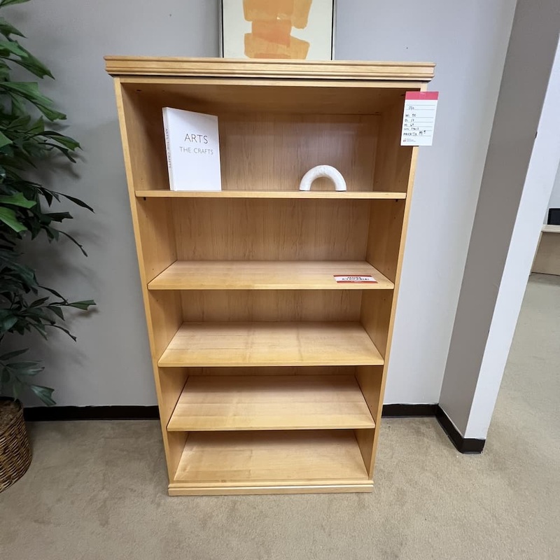 38″ W x 69″ H OFS Maple Veneer Bookcase Office Furniture Liquidations