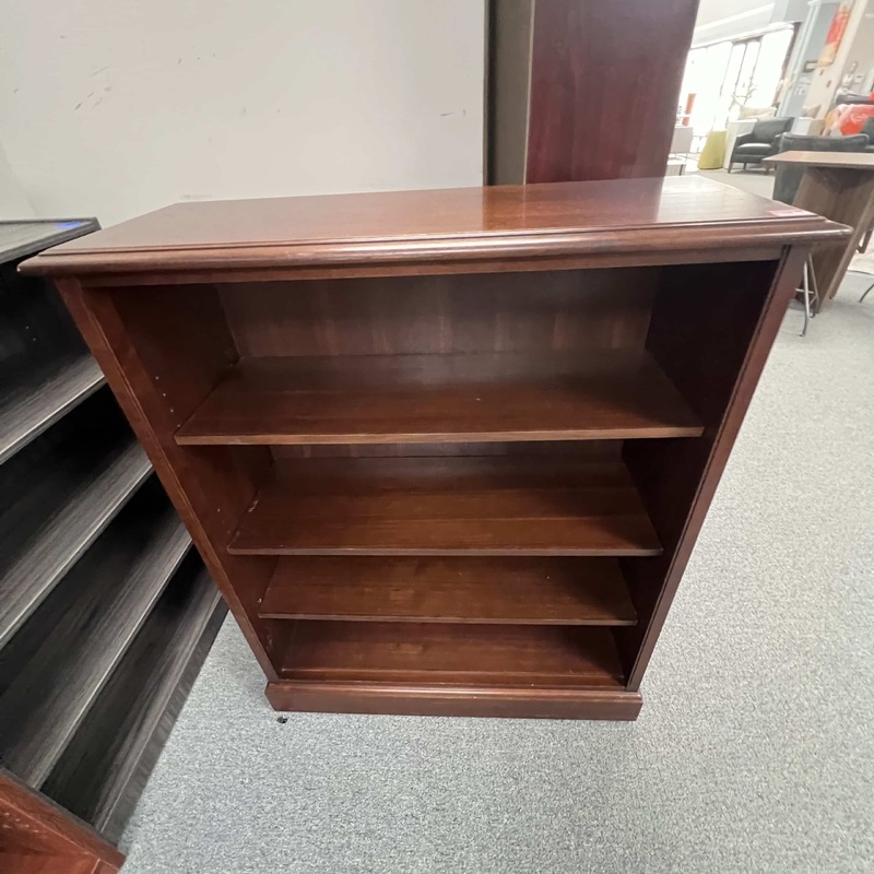 39″ W x 48″ H Walnut Veneer Bookcase with Trim Office Furniture Liquidations