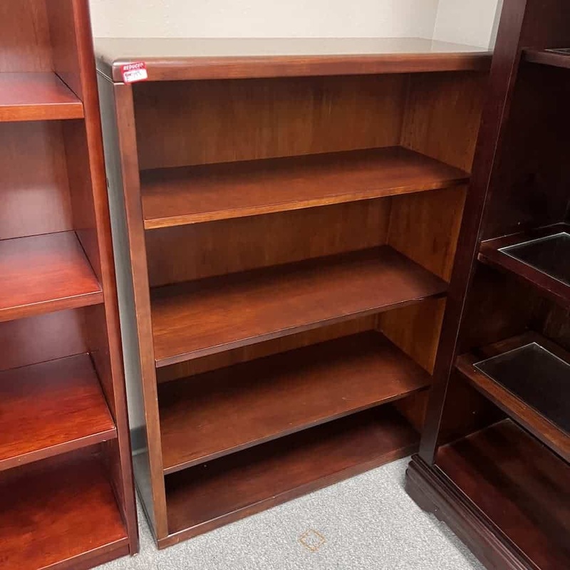 48″ H Cherry Veneer Bookcase Office Furniture Liquidations