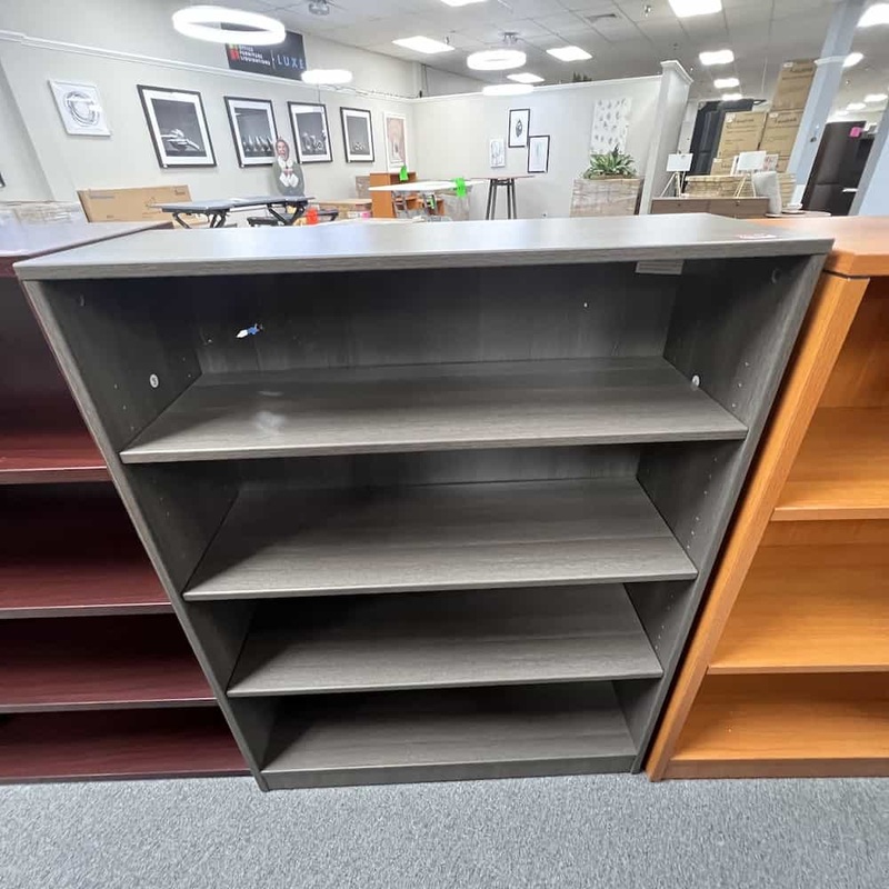 48″ High Grey Laminate Bookcase – 3 Shelf Office Furniture Liquidations