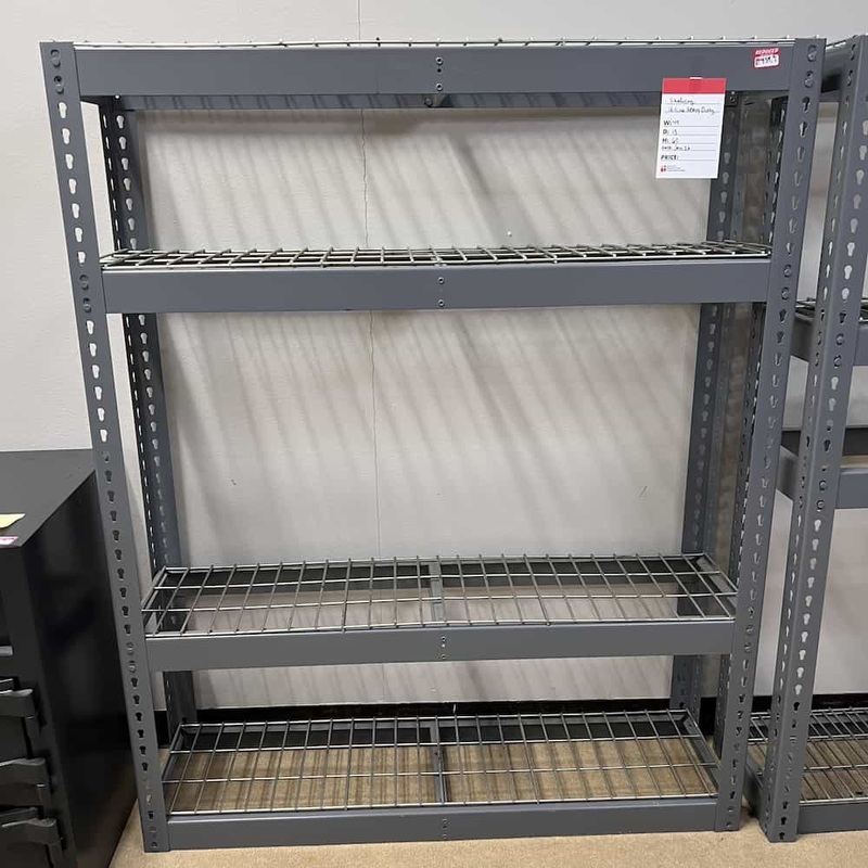49″ W x 60″ H Uline Grey Heavy Duty Steel Storage Rack – Wire Decking Office Furniture Liquidations