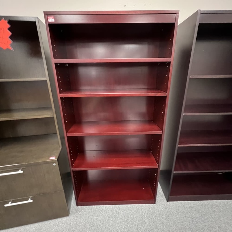 72″ H Cherry Veneer Bookcase Office Furniture Liquidations