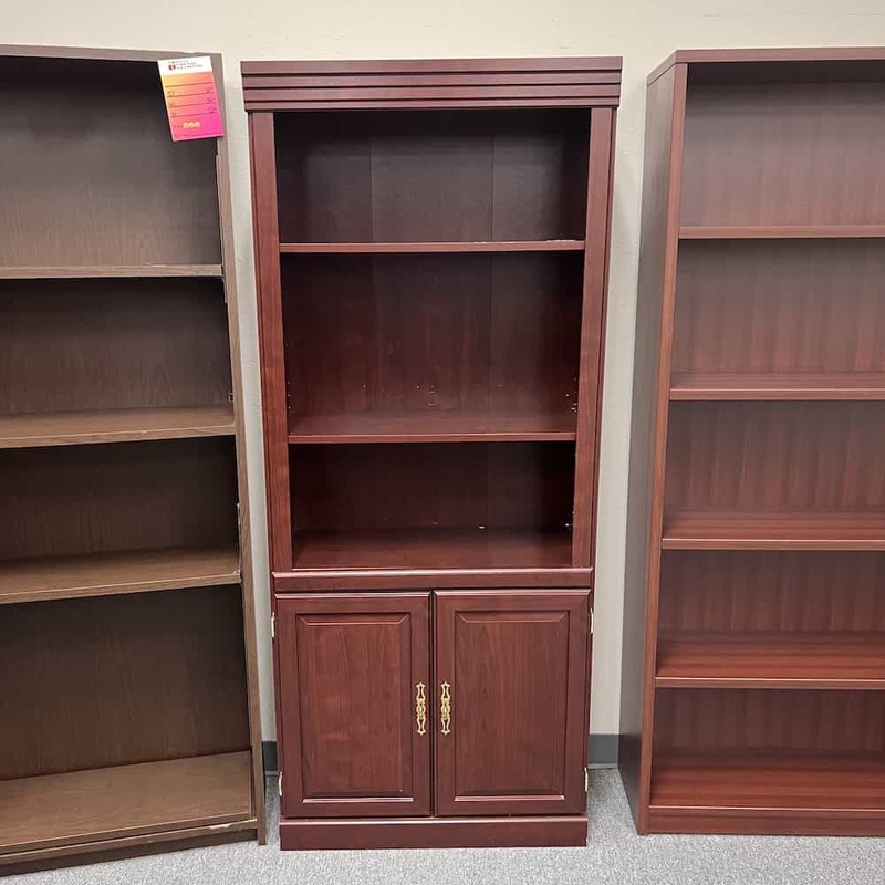 72″ High Mahogany Bookcase Storage Cabinet Office Furniture Liquidations