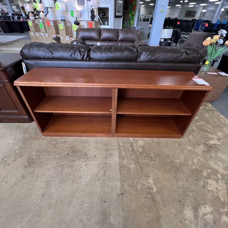 72″ W x 30″ H Cherry Veneer Bookcase Credenza Office Furniture Liquidations