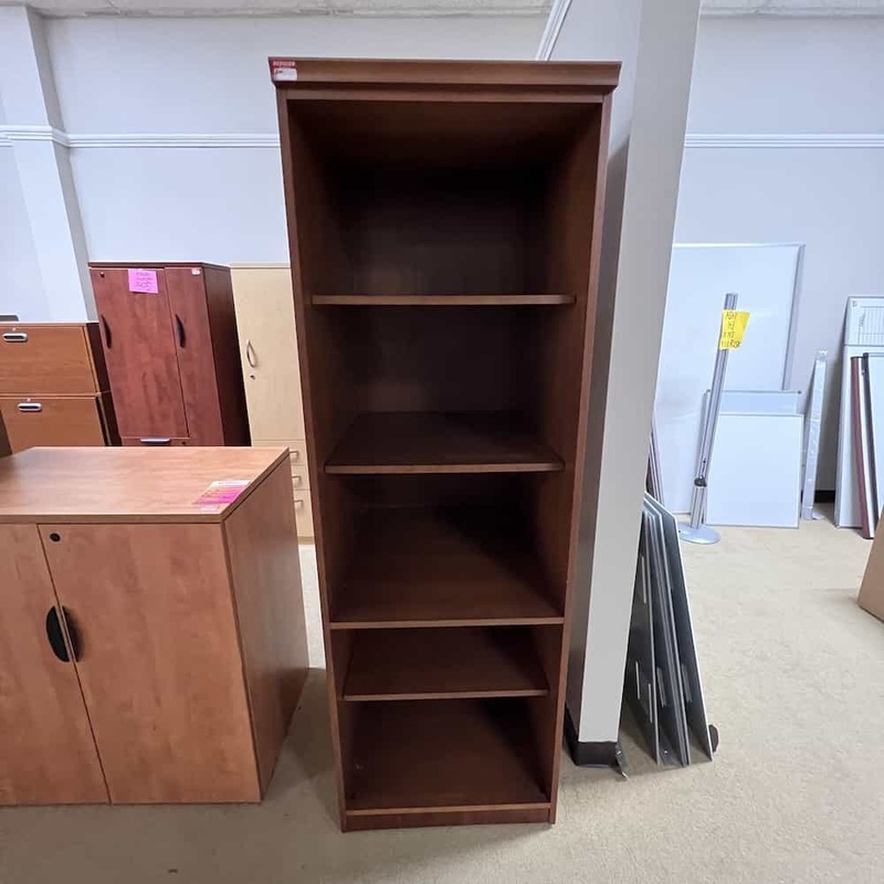 73″ High OFS Cherry Veneer Wood Wardrobe and Bookcase Office Furniture Liquidations