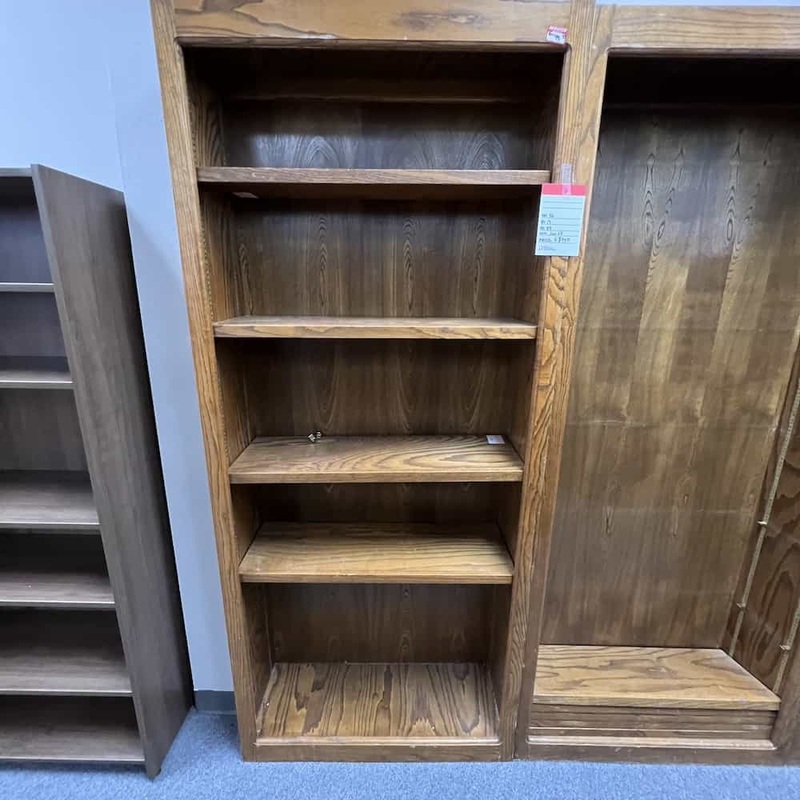84″ H Walnut Veneer Vintage Bookcase Office Furniture Liquidations