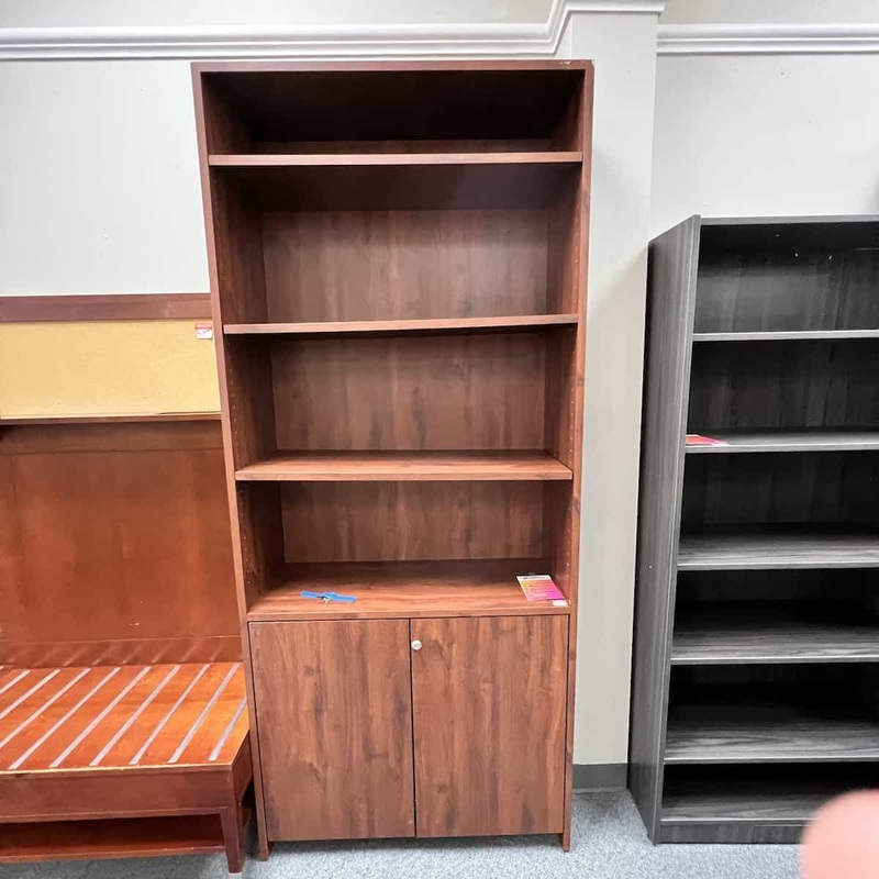84″ High Cherry Bookcase Storage Cabinet – 3 Shelf Office Furniture Liquidations