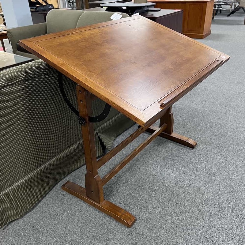 42″ Walnut Adjustable Tilt Drawing and Drafting Table Office Furniture Liquidations