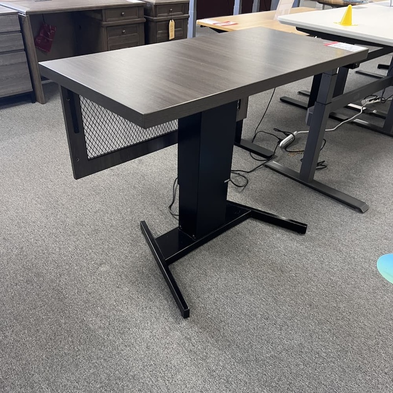 47 x 24″ Gauntlet Grey Laminate and Black Mayline Base Height Adjustable Electric Standing Desk Office Furniture Liquidations