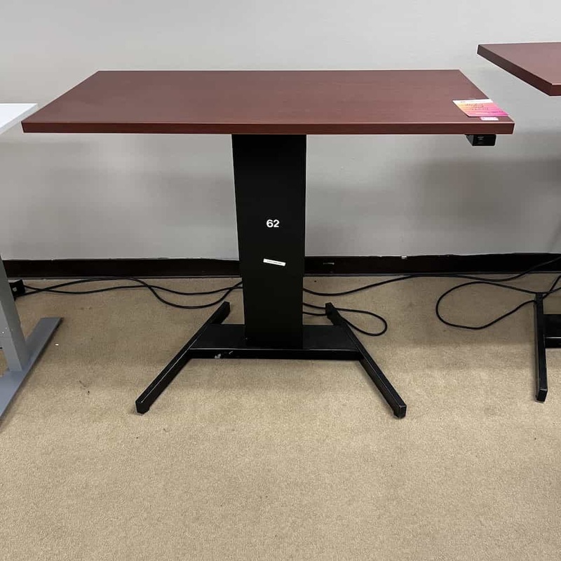 48 Mayline Cherry and Black Electric Height Adjustable Standing Desk Office Furniture Liquidations