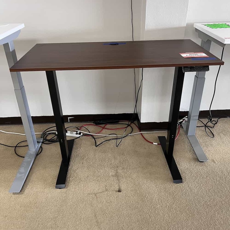 48 x 24″ Lorell Dark Walnut and Black Height Adjustable Standing Desk Office Furniture Liquidations