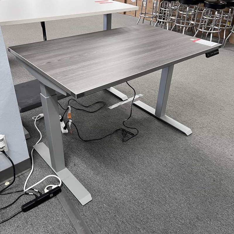 48″ x 30″ AMQ Grey Electric Height Adjustable Programmable Standing Desk Office Furniture Liquidations