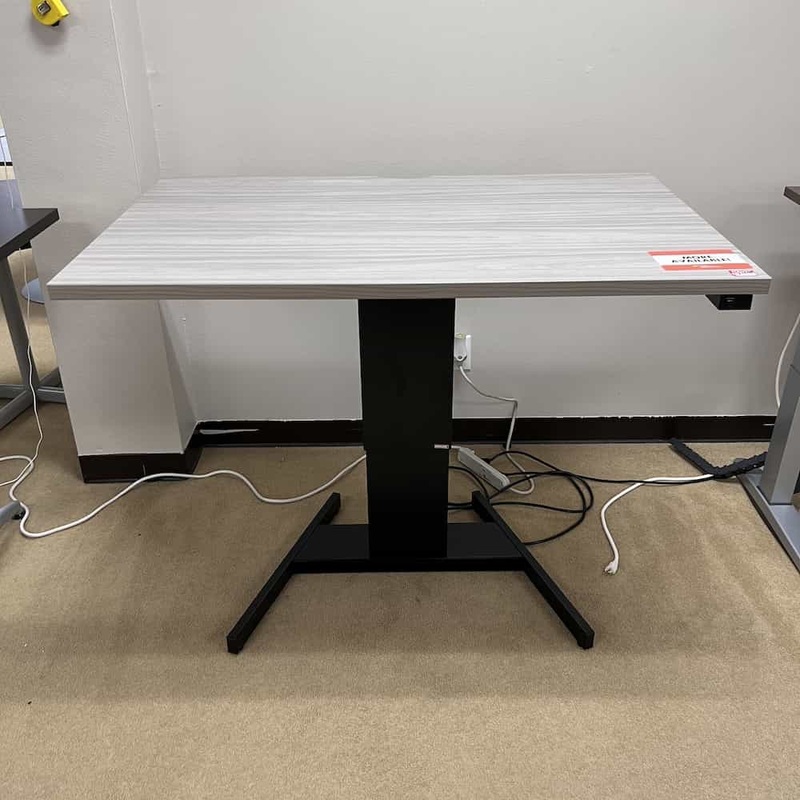 48 x 30″ Mayline and Steelcase Grey and Black Electric Height Adjustable Standing Desk Office Furniture Liquidations