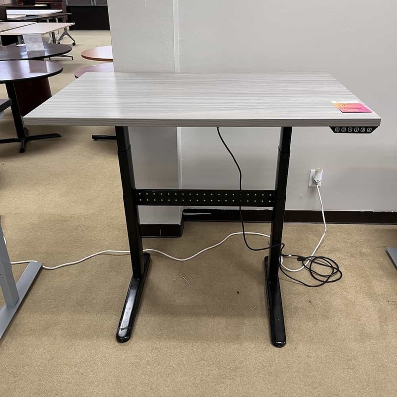 48″ x 30″ Mayline VariTask Gray and Black Height Adjustable Programmable Electric Standing Desk Office Furniture Liquidations