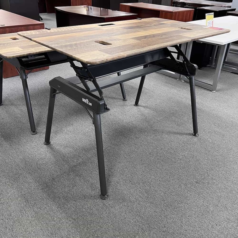 60″ VariDesk ProDesk60 Reclaimed Wood Laminate Height Adjustable Standing Desk Office Furniture Liquidations