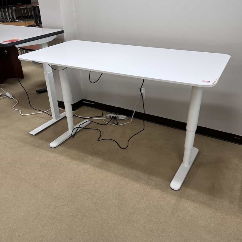 63″ x 31″ Ikea Bekant White Electric Standing Desk Office Furniture Liquidations