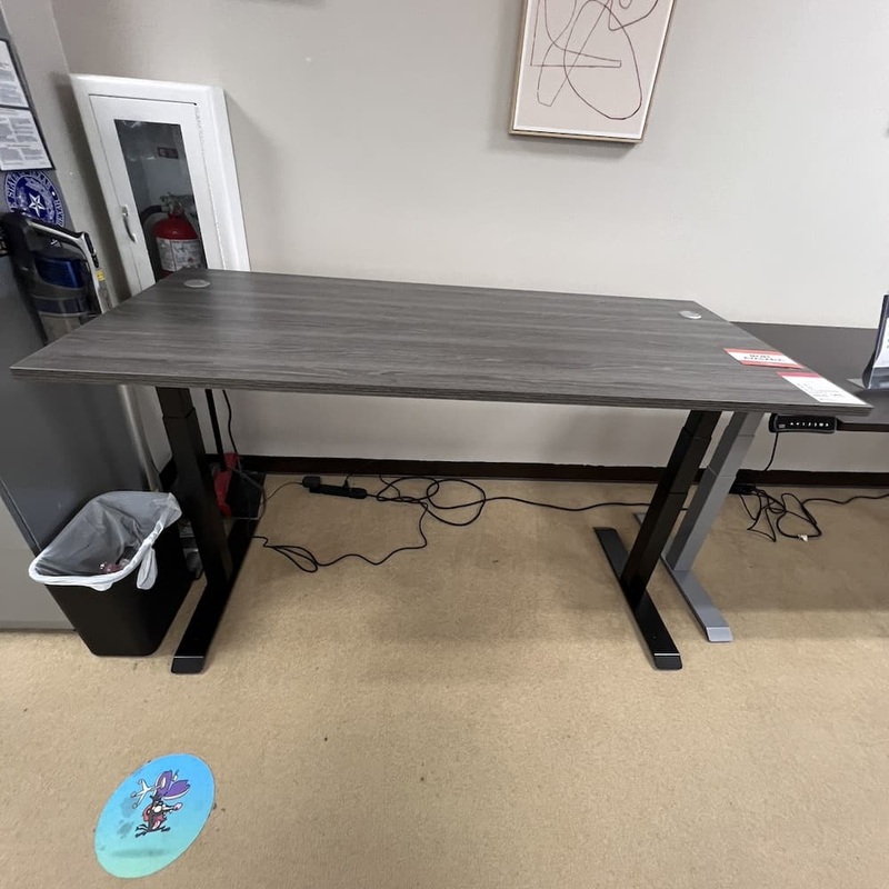 66″ x 30″ Grey and Black Height Adjustable Electric Programmable Standing Desk Office Furniture Liquidations