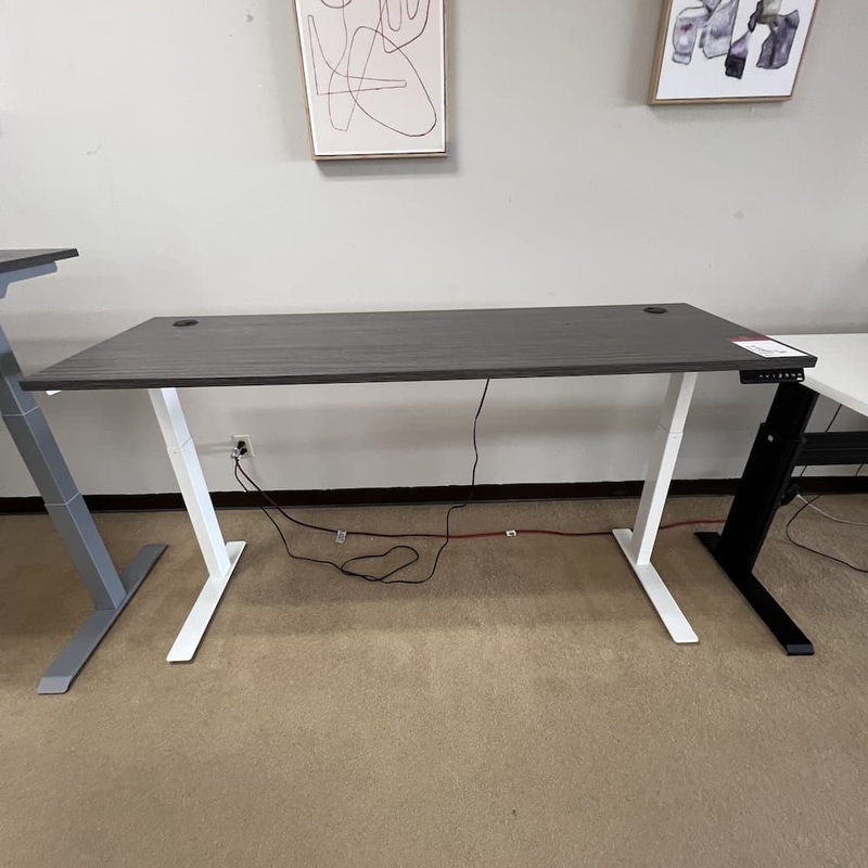 72″ x 24″ Grey and White Height Adjustable Programmable Electric Standing Desk Office Furniture Liquidations