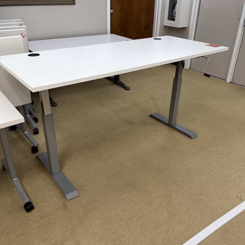 72″ x 30″ Hon White Crank Height Adjustable Standing Desk Office Furniture Liquidations
