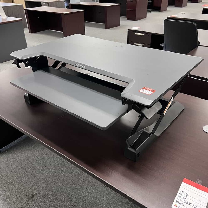 Ergotron Dark Grey Adjustable Desk Top Riser Office Furniture Liquidations