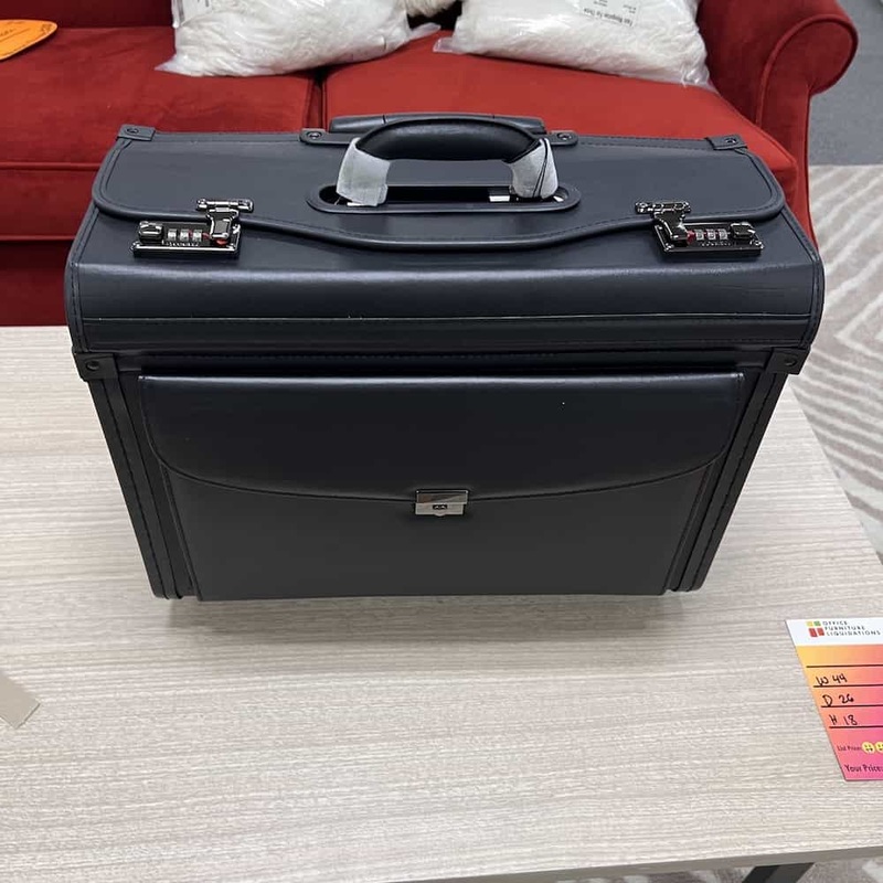 Lorell Black Rolling and Locking Travel File Luggage Office Furniture Liquidations