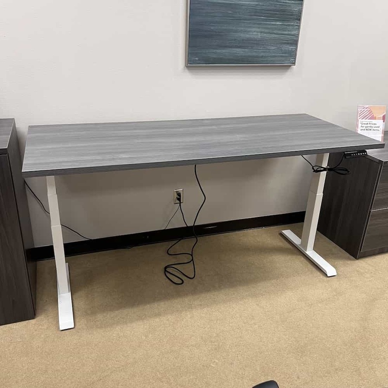 New – 60″, 66″, or 71″ W Programable Adjustable Electric Standing Desk with White Legs – Various Colors Office Furniture Liquidations