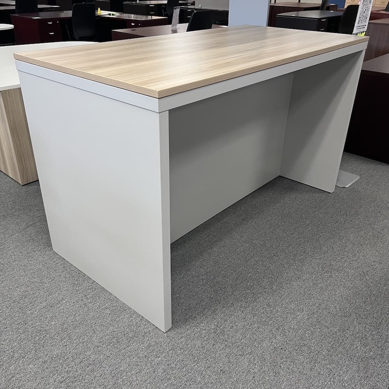 New – 72″ x 36″ Sofia Collection Dove Grey Bar Height Collaboration Table with Topper Office Furniture Liquidations