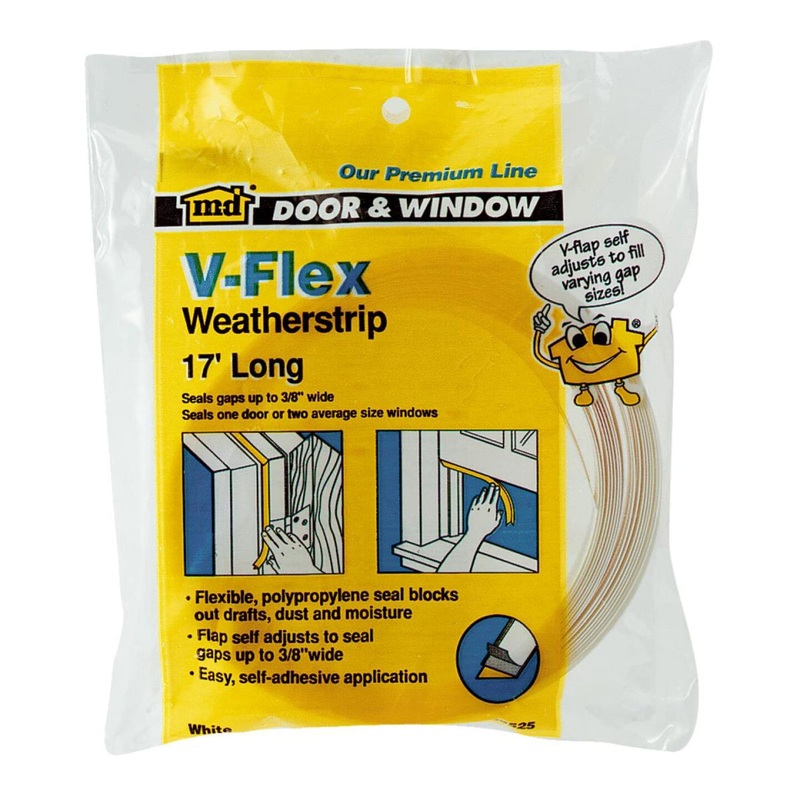 M-D White 17′ 7/8″ V-Flex Weatherstrip