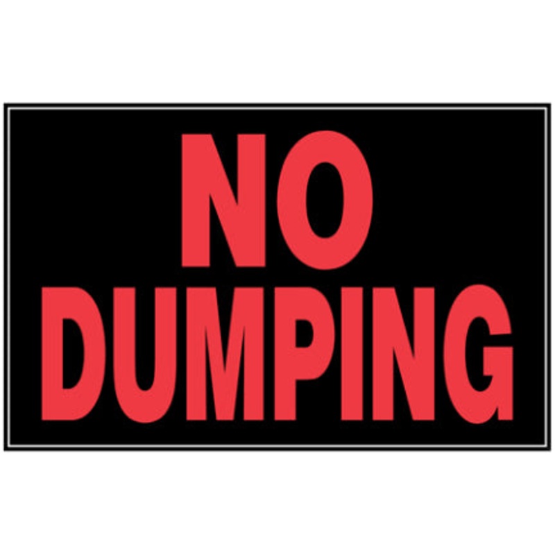 8  X 12  BLACK AND RED NODUMPING SIGN