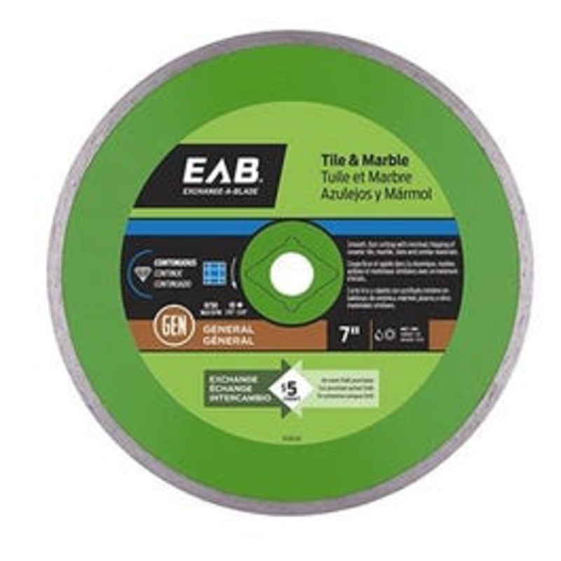 Diamond Saw Blade, Continuous Rim, 7-In.