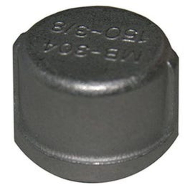 Stainless Steel Pipe Cap, 3/8-In.