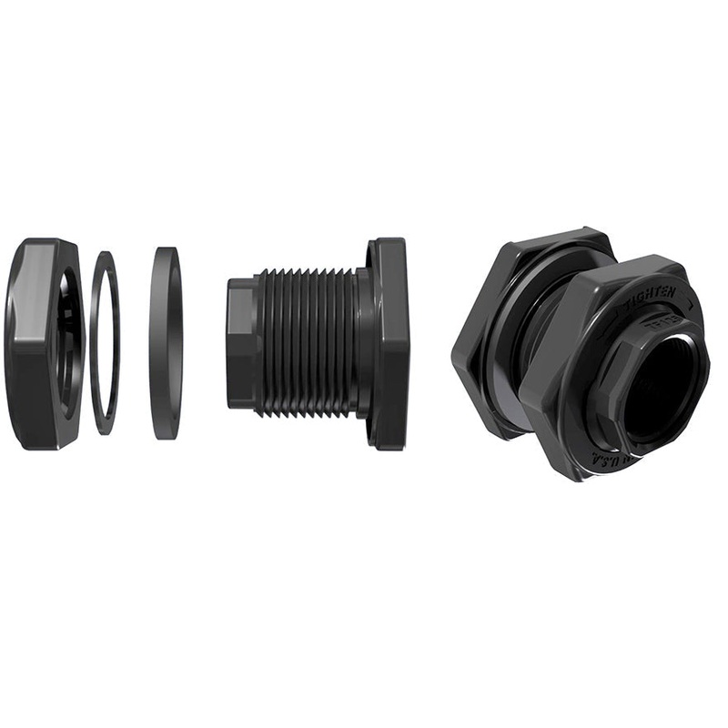 Green Leaf Tank Fitting, 1-1/2 in, FPT, Polypropylene
