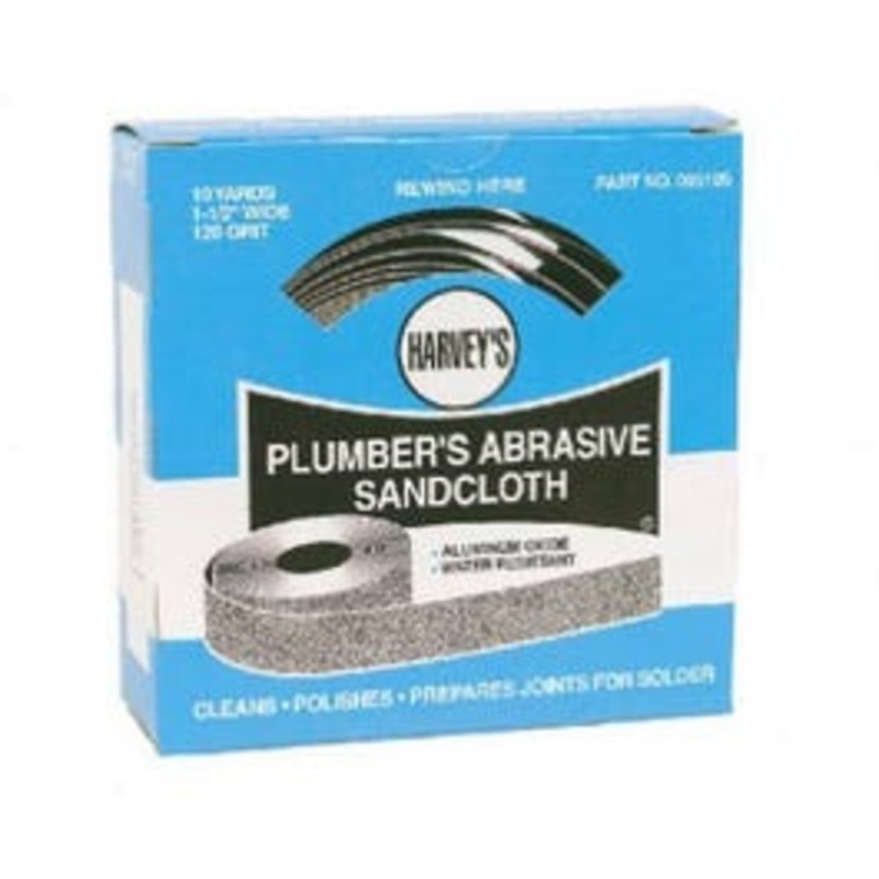 Plumber’s Abrasive Cloth, 120-Grit, 1-1/2-In. x 10-Yds.