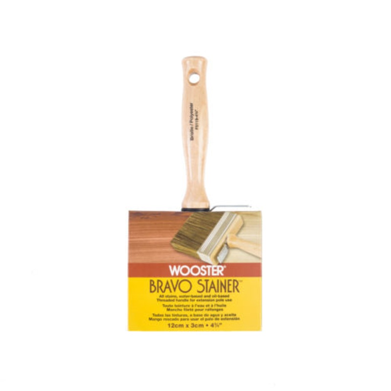 Wooster Brush Bravo Stainer Bristle/Poly Brush  4-3/4″