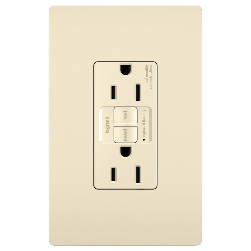 Pass & Seymour Tamper-Resistant Self-Test Duplex GFCI, Light Almond, 15A – 125 V 5-15R