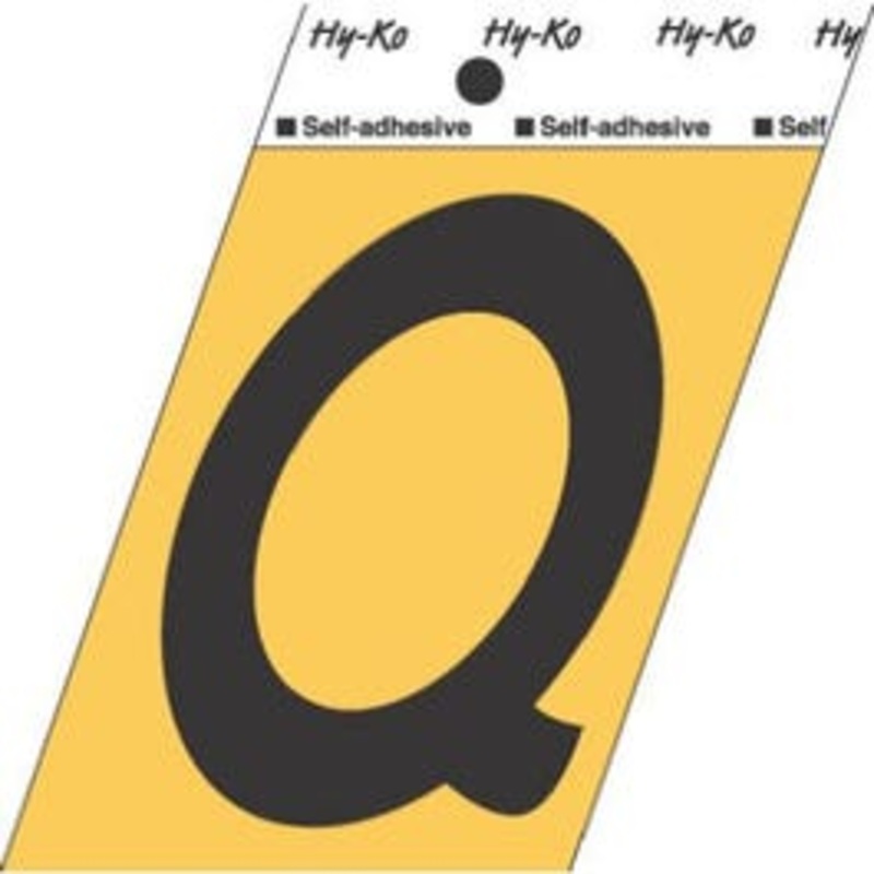Address Letters, “Q”, Black/Gold Aluminum, Adhesive, 3.5-In.