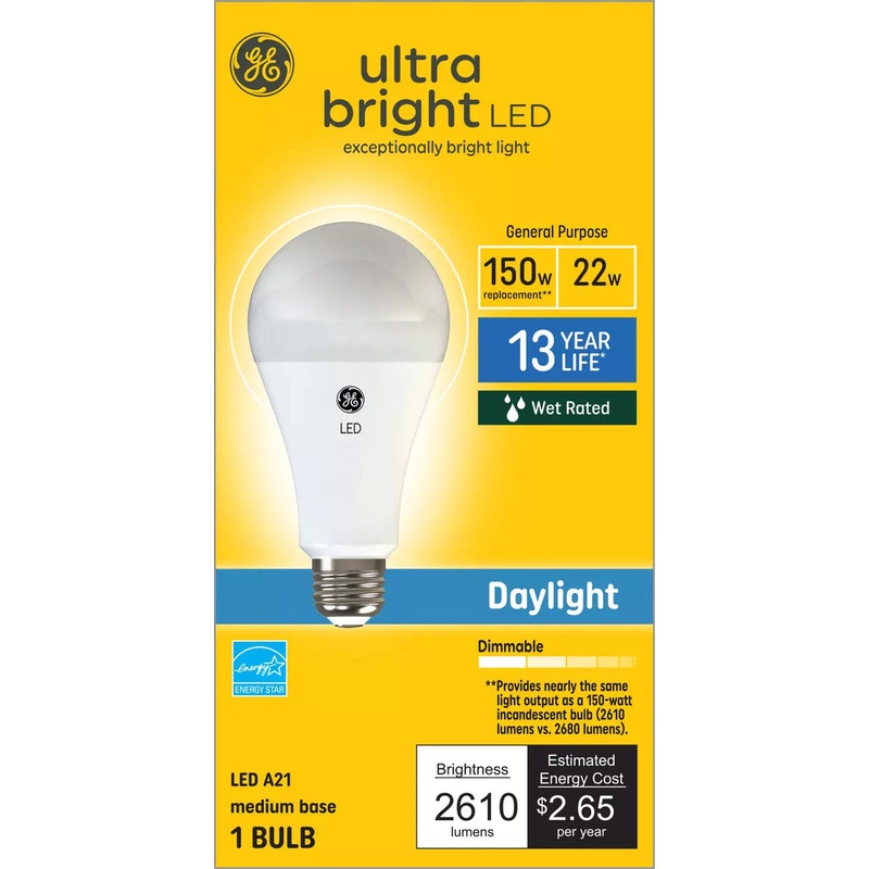 GE Ultra Bright LED 150 Watt Replacement A21 General Purpose Bulb